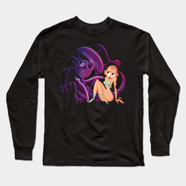 Alien Long Sleeve T-Shirt by nocturnallygeekyme